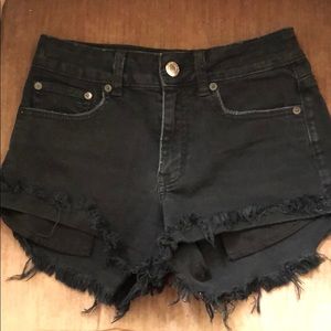 American eagle high rise black festival shorts